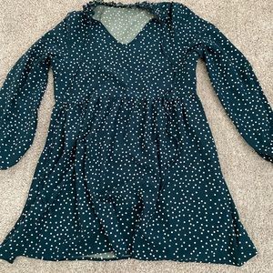 Shein Women’s Green White Dot Dress Size Medium NWOT